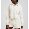 Women's polo neck cropped cotton fleece sweatshirts athleisure hoodies