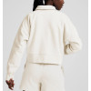 Women's polo neck cropped cotton fleece sweatshirts athleisure hoodies