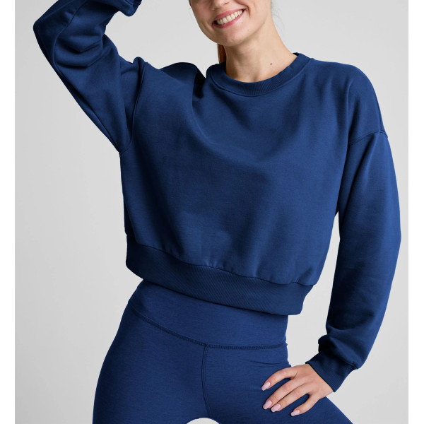 Women's crew neck relaxed fit cotton fleece sweatshirts