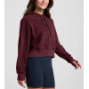 Women's long sleeve hooded crop sweatshirts with kangaroo pockets cotton fleece oversized hoodies