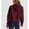 Women's long sleeve hooded crop sweatshirts with kangaroo pockets cotton fleece oversized hoodies