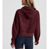 Women's long sleeve hooded crop sweatshirts with kangaroo pockets cotton fleece oversized hoodies