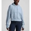 Women's long sleeve hooded crop sweatshirts with kangaroo pockets cotton fleece oversized hoodies