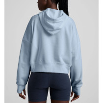 Women's long sleeve hooded crop sweatshirts with kangaroo pockets cotton fleece oversized hoodies