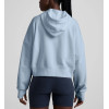 Women's long sleeve hooded crop sweatshirts with kangaroo pockets cotton fleece oversized hoodies