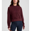 Women's long sleeve hooded crop sweatshirts with kangaroo pockets cotton fleece oversized hoodies