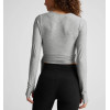 Lightweight long sleeve v neck wrap top 4 ways stretchy barre top