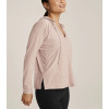 Women's light weight training hoodie with side slit relaxed fit moisture wicking long sleeve top