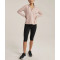 Women's light weight training hoodie with side slit relaxed fit moisture wicking long sleeve top