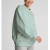 Women's crew neck oversized hip length sweatshirts drop shoulder cotton fleece pullovers