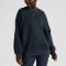 Women's crew neck oversized hip length sweatshirts drop shoulder cotton fleece pullovers
