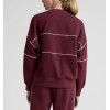 women's crew neck relaxed fit piped sweatshirts
