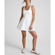 Women's sleeveless hollow back padded sports dress athleisure scoop neck fitted tennis clothing