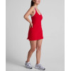 Color block A line back cross sports dress with side slit athleisure flattering tennis clothing