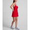 Color block A line back cross sports dress with side slit athleisure flattering tennis clothing