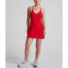 Color block A line back cross sports dress with side slit athleisure flattering tennis clothing