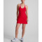 Color block A line back cross sports dress with side slit athleisure flattering tennis clothing