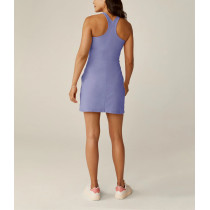 Women's high neck back racerback sports dress with paddings slim fit athletic tennis dress