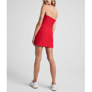Women's basic style halter neck open back tennis dress flattering athletic dress