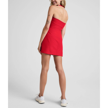 Women's basic style halter neck open back tennis dress flattering athletic dress