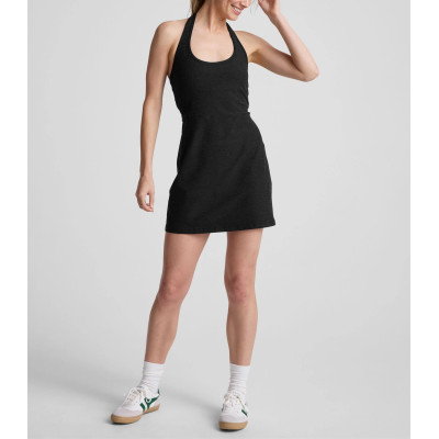 Women's basic style halter neck open back tennis dress flattering athletic dress