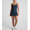 Women's scoop neck one piece sports dress with built in shorts adjustable strap mini length tennis clothing