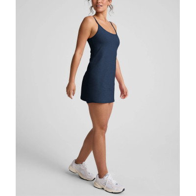 Women's scoop neck one piece sports dress with built in shorts adjustable strap mini length tennis clothing