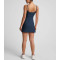 Women's scoop neck one piece sports dress with built in shorts adjustable strap mini length tennis clothing