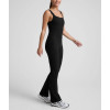 Women's wide strap square neck bootcut jumpsuits with removable padding