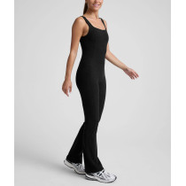 Women's wide strap square neck bootcut jumpsuits with removable padding