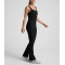 Women's wide strap square neck bootcut jumpsuits with removable padding