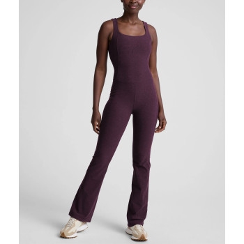 Women's wide strap square neck bootcut jumpsuits with removable padding