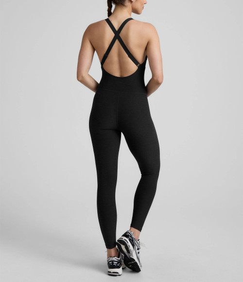 Classic back cross strap butt lifting jumpsuits high stretchy flattering sporty bodysuits