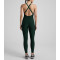 Classic back cross strap butt lifting jumpsuits high stretchy flattering sporty bodysuits