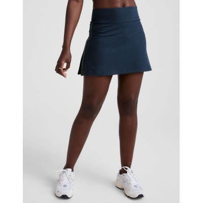 High waist piped A line sports skirts for women with built in shorts