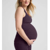 Women'a wide strap square neck side cinched maternity sports tank