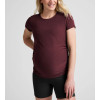 Short sleeve cinched pregnant tee for women slim fit maternity top