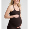 Scoop neck maternity tank with racerback side ruched super stretchy pregnant top