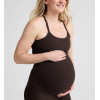 Scoop neck maternity tank with racerback side ruched super stretchy pregnant top