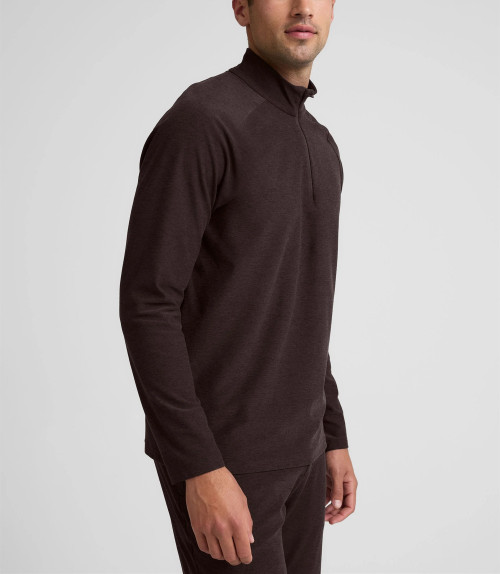 Men's long sleeve quarter zip sweatshirts with side pockets polo neck slim fit pullover