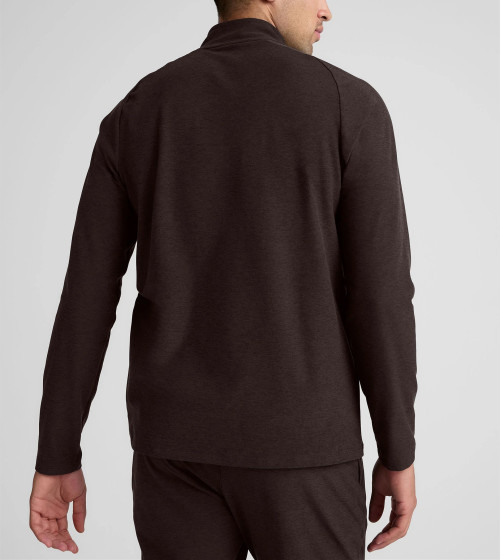 Men's long sleeve quarter zip sweatshirts with side pockets polo neck slim fit pullover