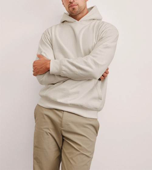 Men's new arrival brushed cotton fleece hooded sweatshirts with kangaroo pockets