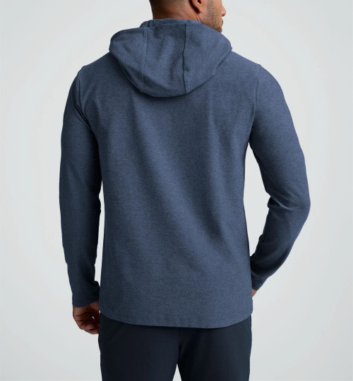 Men's long sleeve hooded sports tees light weight stretchy training hoodies