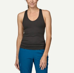 Women's moisture wicking padded racerback sports tank slim fit moisture wicking tank top