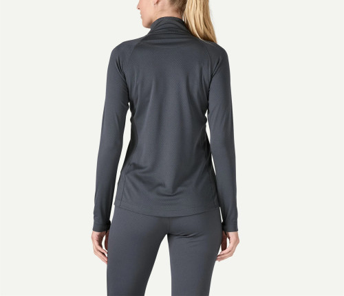 Women's Mid weight Long sleeve slim fit half zipper training t shirts