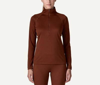 Women's Mid weight Long sleeve slim fit half zipper training t shirts