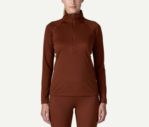 Women's Mid weight Long sleeve slim fit half zipper training t shirts