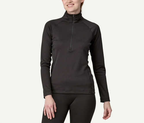 Women's Mid weight Long sleeve slim fit half zipper training t shirts