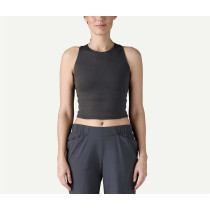 Women's back cross reversible tank high neck full coverage sleeveless crop top