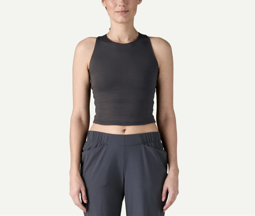 Women's back cross reversible tank high neck full coverage sleeveless crop top